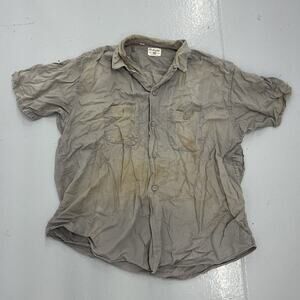 Vintage 60s Washington Dee Cee Grey Canvas Workwear Shirt